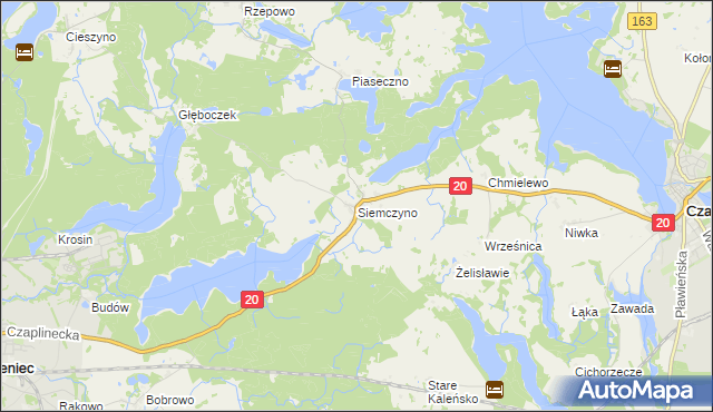 mapa Siemczyno, Siemczyno na mapie Targeo