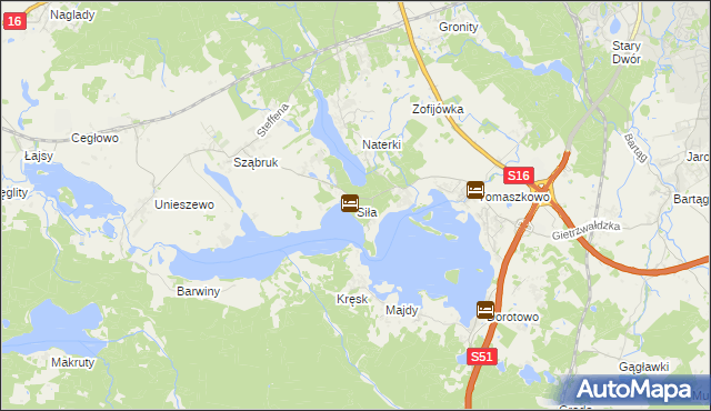 mapa Siła, Siła na mapie Targeo