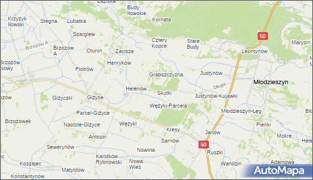 mapa Skutki, Skutki na mapie Targeo
