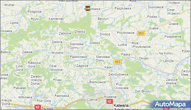 mapa Stanisław Dolny, Stanisław Dolny na mapie Targeo