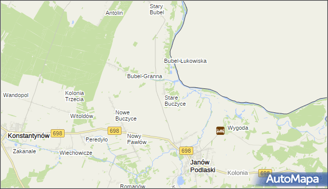 mapa Stare Buczyce, Stare Buczyce na mapie Targeo