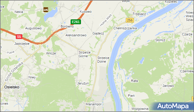 mapa Strzelce Dolne, Strzelce Dolne na mapie Targeo