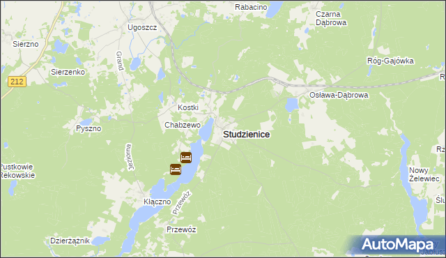 mapa Studzienice powiat bytowski, Studzienice powiat bytowski na mapie Targeo