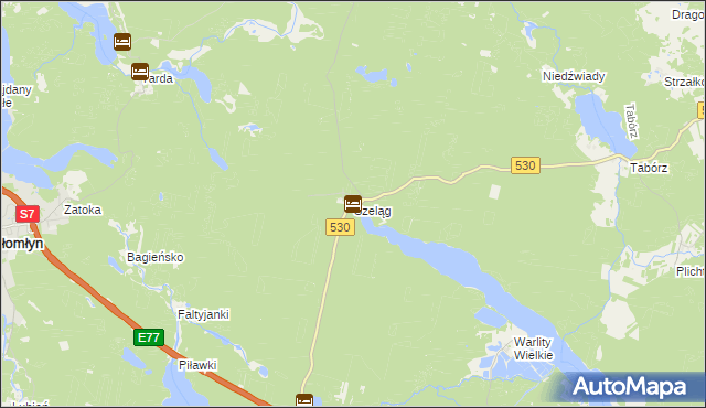 mapa Szeląg gmina Łukta, Szeląg gmina Łukta na mapie Targeo