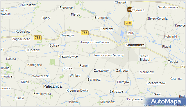 mapa Tempoczów-Rędziny, Tempoczów-Rędziny na mapie Targeo