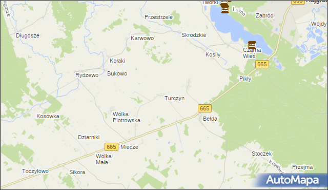 mapa Turczyn gmina Rajgród, Turczyn gmina Rajgród na mapie Targeo