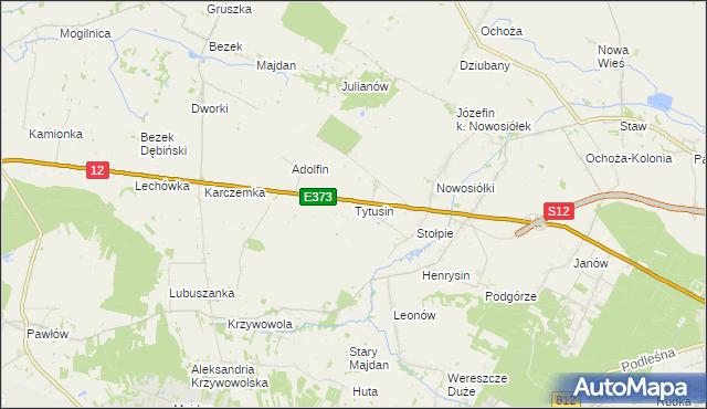 mapa Tytusin, Tytusin na mapie Targeo