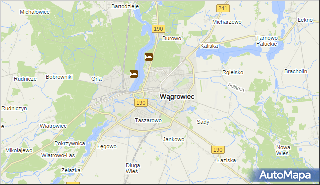 mapa Wągrowiec, Wągrowiec na mapie Targeo