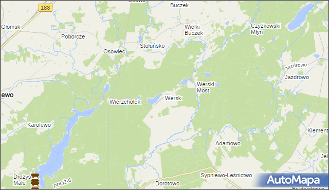 mapa Wersk, Wersk na mapie Targeo