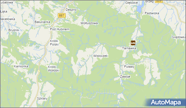 mapa Wisłoczek, Wisłoczek na mapie Targeo