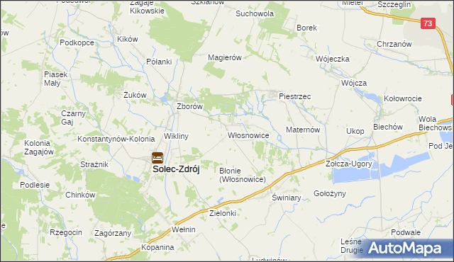mapa Włosnowice, Włosnowice na mapie Targeo