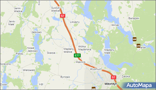 mapa Wólka Majdańska, Wólka Majdańska na mapie Targeo