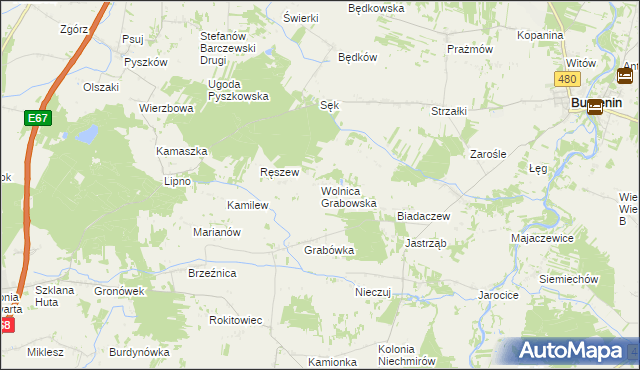 mapa Wolnica Grabowska, Wolnica Grabowska na mapie Targeo