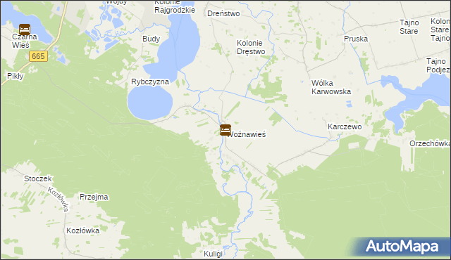 mapa Woźnawieś, Woźnawieś na mapie Targeo