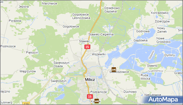 mapa Wszewilki, Wszewilki na mapie Targeo