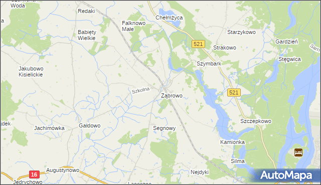 mapa Ząbrowo gmina Iława, Ząbrowo gmina Iława na mapie Targeo