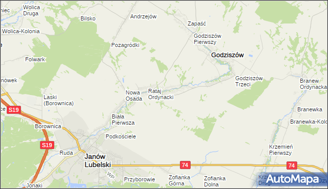 mapa Wólka Ratajska, Wólka Ratajska na mapie Targeo