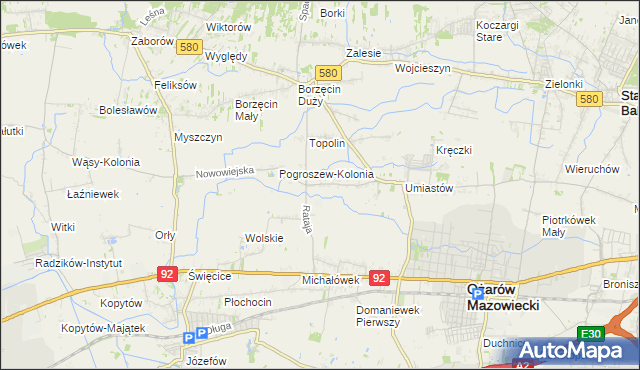 mapa Pogroszew, Pogroszew na mapie Targeo