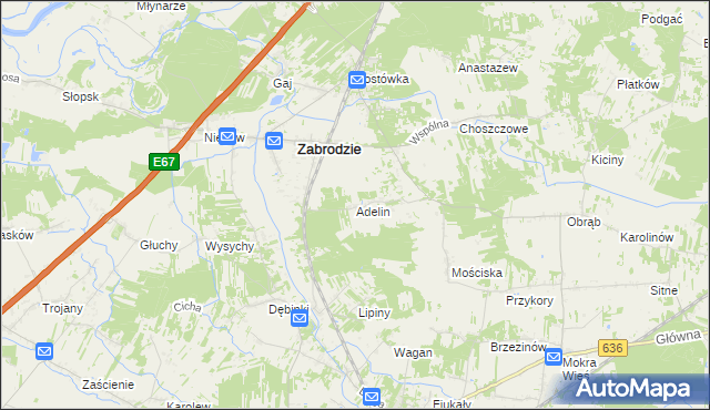 mapa Adelin gmina Zabrodzie, Adelin gmina Zabrodzie na mapie Targeo