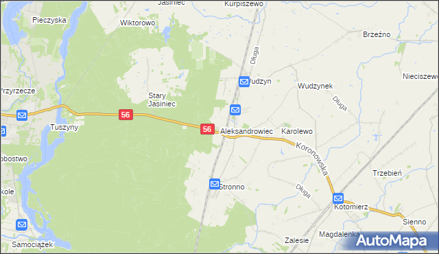 mapa Aleksandrowiec, Aleksandrowiec na mapie Targeo