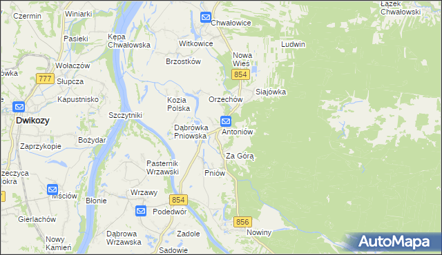 mapa Antoniów gmina Radomyśl nad Sanem, Antoniów gmina Radomyśl nad Sanem na mapie Targeo