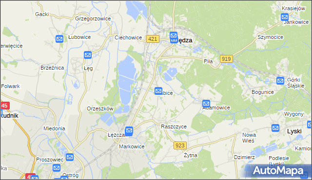 mapa Babice gmina Nędza, Babice gmina Nędza na mapie Targeo