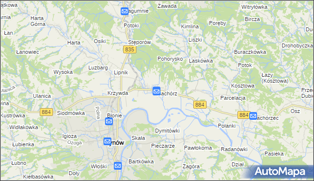 mapa Bachórz gmina Dynów, Bachórz gmina Dynów na mapie Targeo
