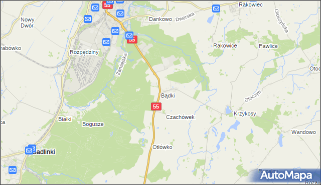 mapa Bądki gmina Gardeja, Bądki gmina Gardeja na mapie Targeo