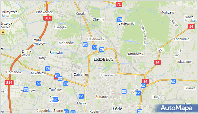mapa Bałuty gmina Łódź, Bałuty gmina Łódź na mapie Targeo