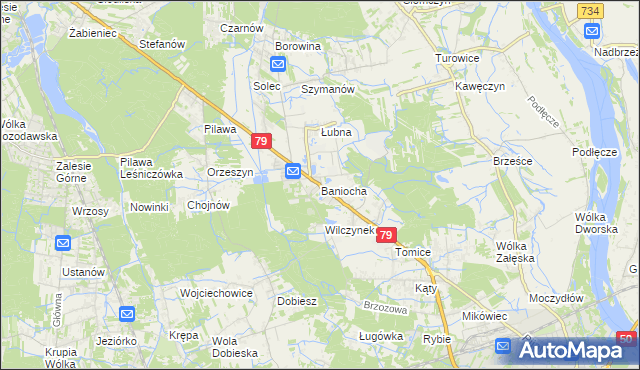 mapa Baniocha, Baniocha na mapie Targeo