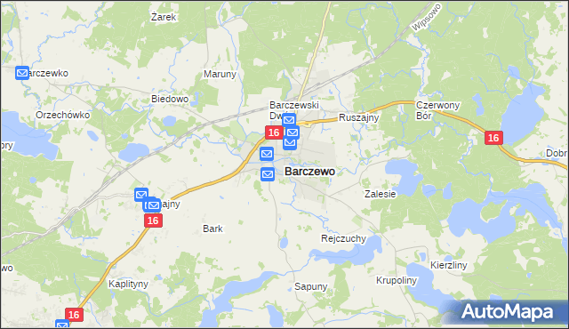mapa Barczewo, Barczewo na mapie Targeo