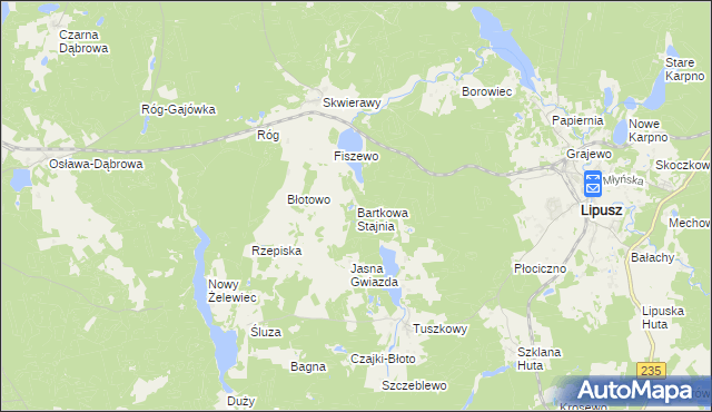 mapa Bartkowa Stajnia, Bartkowa Stajnia na mapie Targeo