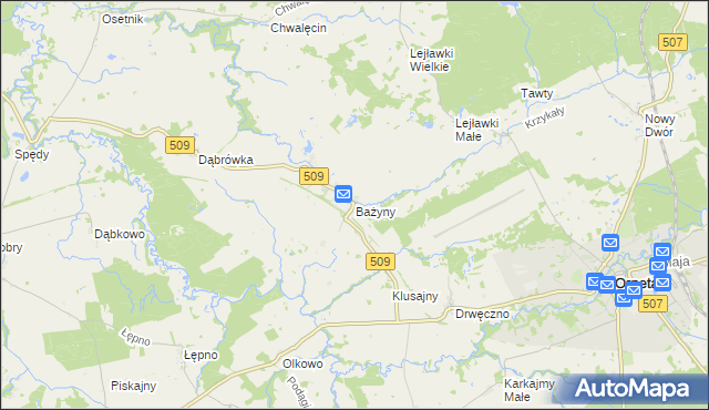 mapa Bażyny, Bażyny na mapie Targeo