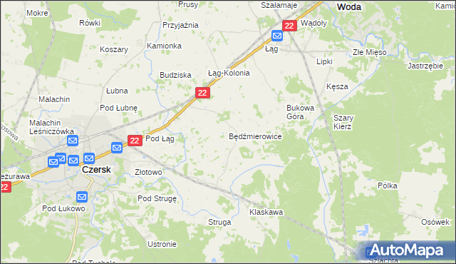 mapa Będźmierowice, Będźmierowice na mapie Targeo