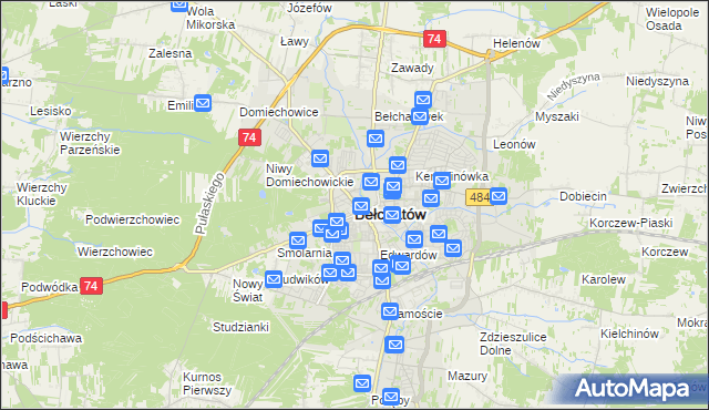 mapa Bełchatów, Bełchatów na mapie Targeo