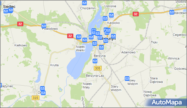 mapa Berzyna, Berzyna na mapie Targeo