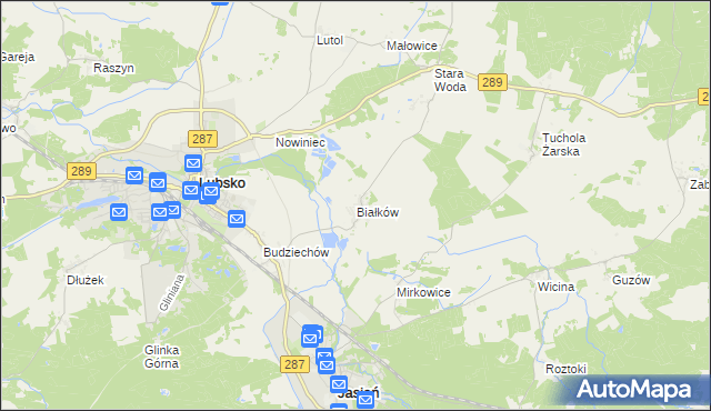 mapa Białków gmina Lubsko, Białków gmina Lubsko na mapie Targeo