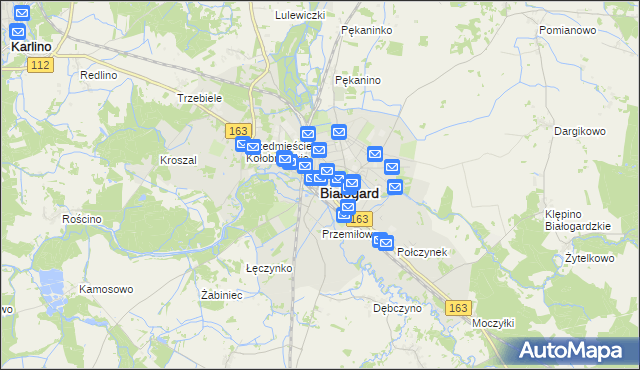 mapa Białogard, Białogard na mapie Targeo