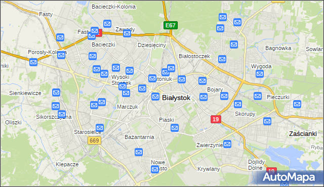mapa Białegostoku, Białystok na mapie Targeo