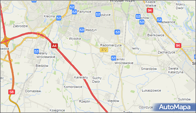 mapa Biestrzyków, Biestrzyków na mapie Targeo