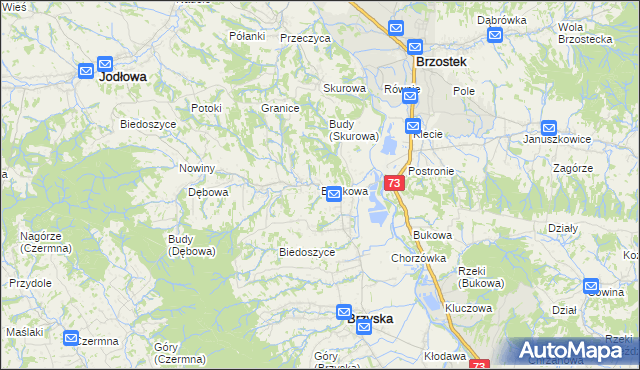 mapa Błażkowa gmina Brzyska, Błażkowa gmina Brzyska na mapie Targeo