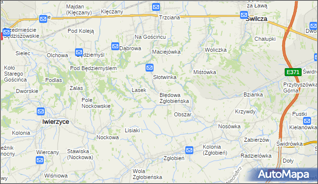 mapa Błędowa Zgłobieńska, Błędowa Zgłobieńska na mapie Targeo