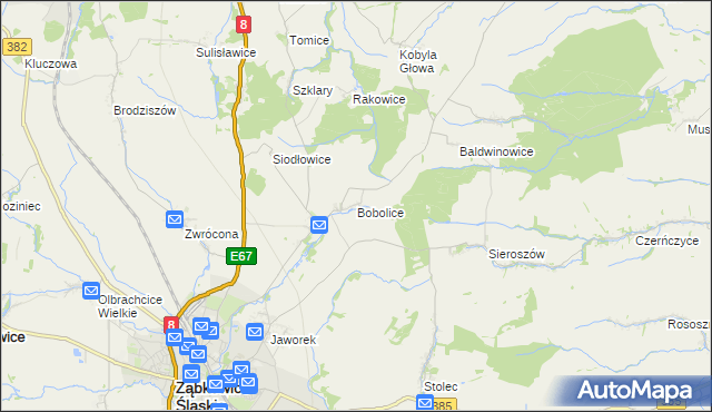 mapa Bobolice gmina Ząbkowice Śląskie, Bobolice gmina Ząbkowice Śląskie na mapie Targeo