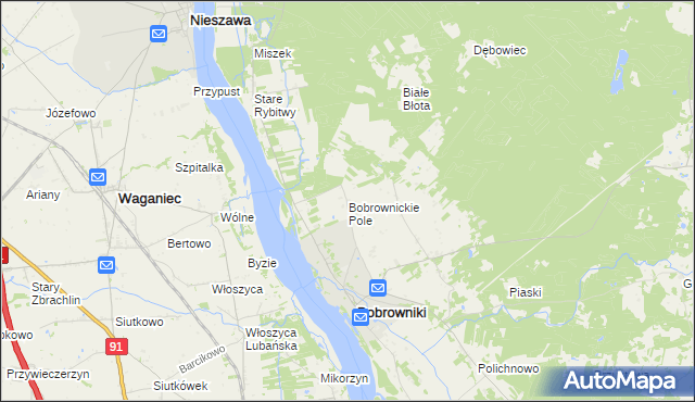 mapa Bobrownickie Pole, Bobrownickie Pole na mapie Targeo