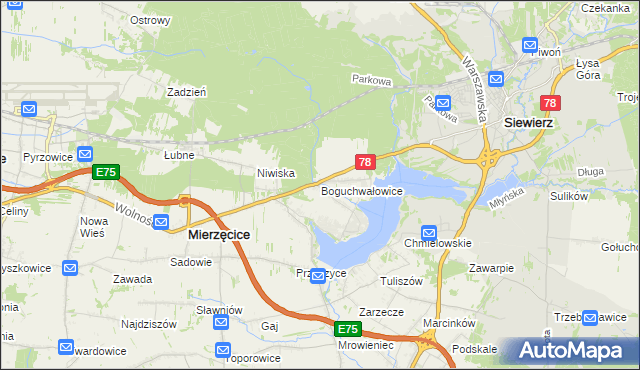 mapa Boguchwałowice, Boguchwałowice na mapie Targeo