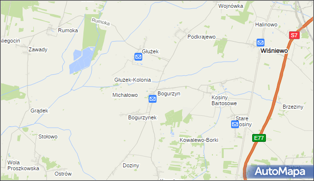 mapa Bogurzyn, Bogurzyn na mapie Targeo