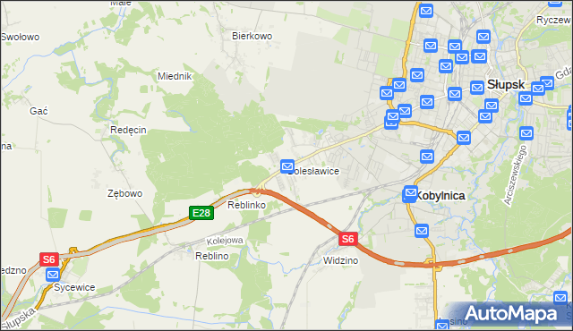 mapa Bolesławice gmina Kobylnica, Bolesławice gmina Kobylnica na mapie Targeo