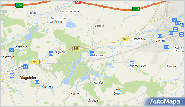 mapa Borowa gmina Długołęka, Borowa gmina Długołęka na mapie Targeo