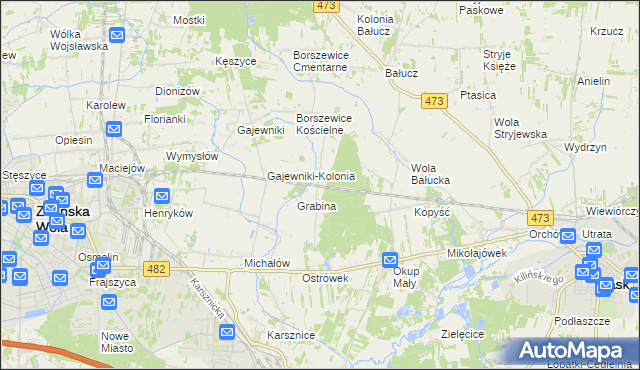 mapa Borszewice Kolejowe, Borszewice Kolejowe na mapie Targeo