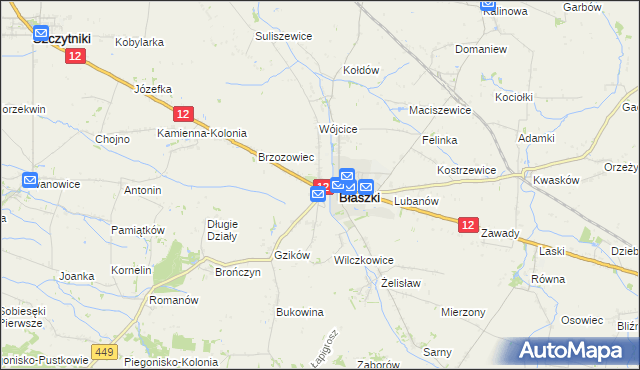 mapa Borysławice, Borysławice na mapie Targeo